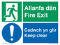 CB16437: Welsh English Bilingual Allanfa dân Cadwch yn glir / Fire exit Keep clear