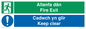 CB16437: Welsh English Bilingual Allanfa dân Cadwch yn glir / Fire exit Keep clear