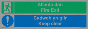 CB16437: Welsh English Bilingual Allanfa dân Cadwch yn glir / Fire exit Keep clear