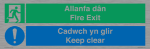 CB16437: Welsh English Bilingual Allanfa dân Cadwch yn glir / Fire exit Keep clear