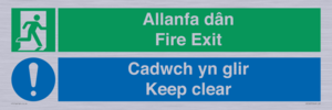 CB16437: Welsh English Bilingual Allanfa dân Cadwch yn glir / Fire exit Keep clear