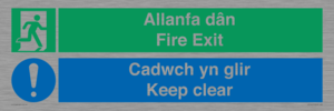 CB16437: Welsh English Bilingual Allanfa dân Cadwch yn glir / Fire exit Keep clear