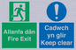 CB16437: Welsh English Bilingual Allanfa dân Cadwch yn glir / Fire exit Keep clear
