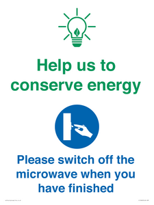 CC10600: Help us to conserve energy - Please switch off the microwave