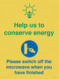 CC10600: Help us to conserve energy - Please switch off the microwave