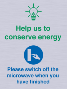 CC10600: Help us to conserve energy - Please switch off the microwave
