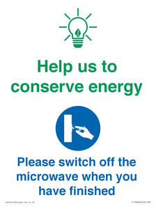 CC10600: Help us to conserve energy - Please switch off the microwave