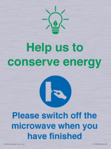 CC10600: Help us to conserve energy - Please switch off the microwave