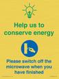 CC10600: Help us to conserve energy - Please switch off the microwave