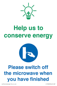 CC10600: Help us to conserve energy - Please switch off the microwave