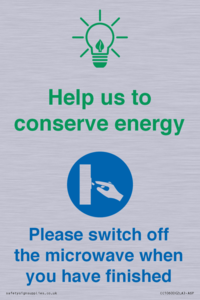 CC10600: Help us to conserve energy - Please switch off the microwave