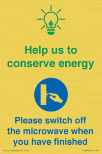 CC10600: Help us to conserve energy - Please switch off the microwave