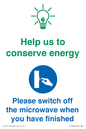 CC10600: Help us to conserve energy - Please switch off the microwave