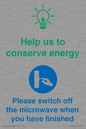 CC10600: Help us to conserve energy - Please switch off the microwave