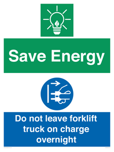 CC10653: Save Energy - Do not leave forklift truck on charge overnight