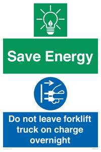 CC10653: Save Energy - Do not leave forklift truck on charge overnight