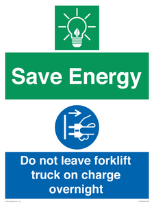 CC10653: Save Energy - Do not leave forklift truck on charge overnight