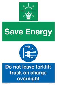 CC10653: Save Energy - Do not leave forklift truck on charge overnight