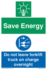 CC10653: Save Energy - Do not leave forklift truck on charge overnight