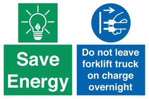 CC10653: Save Energy - Do not leave forklift truck on charge overnight