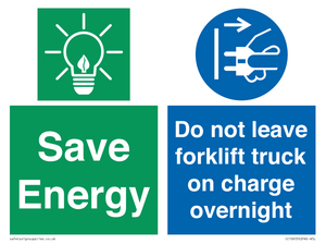 CC10653: Save Energy - Do not leave forklift truck on charge overnight