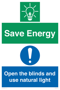 CC10689: Save Energy open the blinds and use natural light
