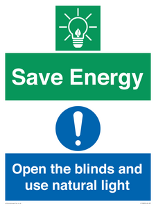CC10689: Save Energy open the blinds and use natural light