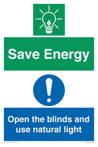 CC10689: Save Energy open the blinds and use natural light