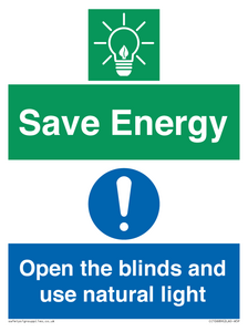 CC10689: Save Energy open the blinds and use natural light
