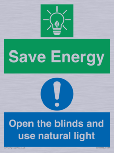 CC10689: Save Energy open the blinds and use natural light