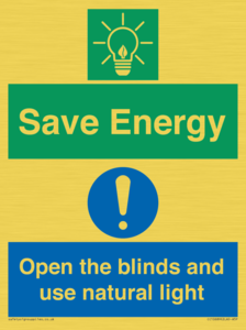 CC10689: Save Energy open the blinds and use natural light