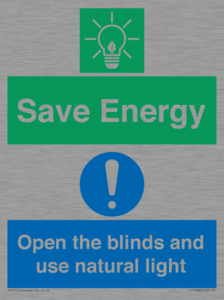 CC10689: Save Energy open the blinds and use natural light