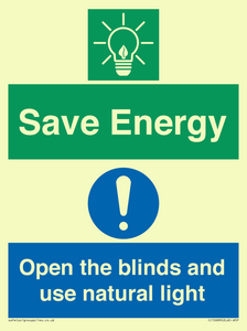 CC10689: Save Energy open the blinds and use natural light