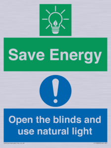 CC10689: Save Energy open the blinds and use natural light