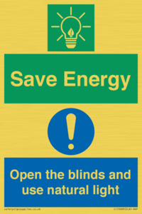CC10689: Save Energy open the blinds and use natural light