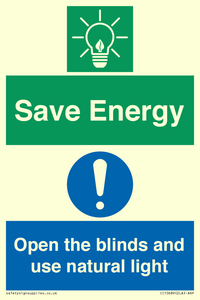 CC10689: Save Energy open the blinds and use natural light