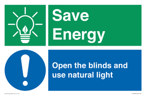 CC10689: Save Energy open the blinds and use natural light