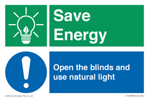 CC10689: Save Energy open the blinds and use natural light