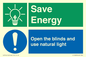 CC10689: Save Energy open the blinds and use natural light