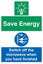 CC10707: Save energy. Switch off the microwave when you have finished