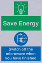 CC10707: Save energy. Switch off the microwave when you have finished