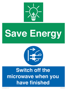 CC10707: Save energy. Switch off the microwave when you have finished