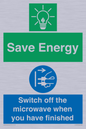 CC10707: Save energy. Switch off the microwave when you have finished