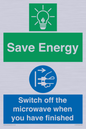 CC10707: Save energy. Switch off the microwave when you have finished