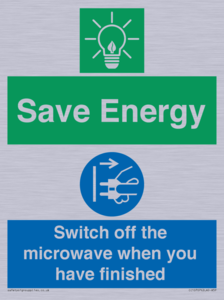 CC10707: Save energy. Switch off the microwave when you have finished