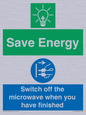 CC10707: Save energy. Switch off the microwave when you have finished