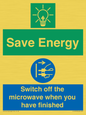 CC10707: Save energy. Switch off the microwave when you have finished