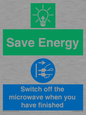 CC10707: Save energy. Switch off the microwave when you have finished