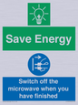 CC10707: Save energy. Switch off the microwave when you have finished