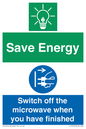 CC10707: Save energy. Switch off the microwave when you have finished